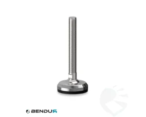 Stelvoet met machinaal bewerkte voet basis & rvs spindel met volledig schroefdraad - &Oslash;60 + ar