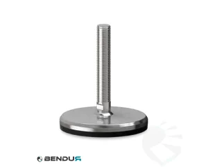 Stelvoet met machinaal bewerkte voet basis & rvs spindel met volledig schroefdraad - &Oslash;125 + ar