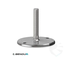 Stelvoet met machinaal bewerkte voet basis & rvs spindel met volledig schroefdraad - &Oslash;150