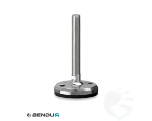 Stelvoet met machinaal bewerkte voet basis & rvs spindel met volledig schroefdraad - &Oslash;80 + ar