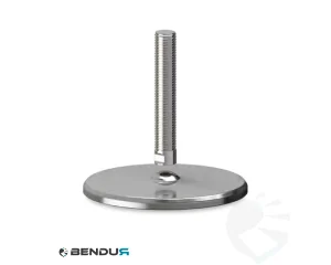 Stelvoet met machinaal bewerkte voet basis & rvs spindel met volledig schroefdraad - &Oslash;150