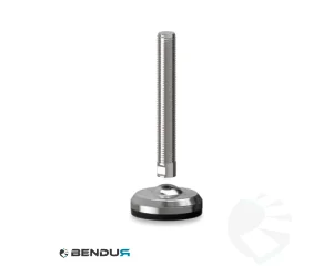 Stelvoet met machinaal bewerkte voet basis & rvs spindel met volledig schroefdraad - &Oslash;60 + ar