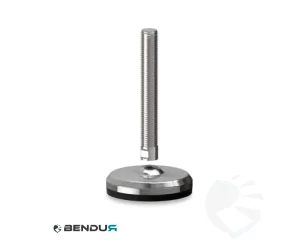 Stelvoet met machinaal bewerkte voet basis & rvs spindel met volledig schroefdraad - &Oslash;80 + ar