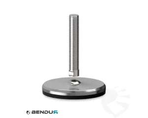 Stelvoet met machinaal bewerkte voet basis & rvs spindel met volledig schroefdraad - &Oslash;125 + ar