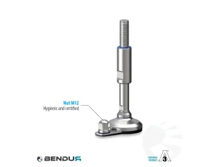 Stelvoet hygi&euml;nisch gecertificeerd met overgoten zd voet basis + fg - &Oslash;60 + ar