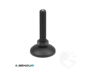 Stelvoet met kunststof voet basis & PA-spindel met volledig schroefdraad - &Oslash;80 | M16x105