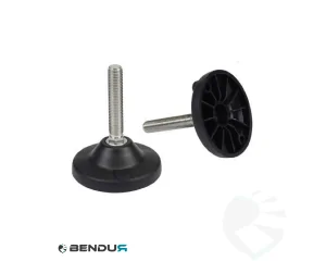 Stelvoet met kunststof voet basis & spindel met volledig schroefdraad | type a - &Oslash;123