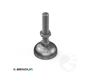 LEVELING FOOT - BELL FOOT BASE & FULLY THREADED ZPS SPINDLE - &Oslash;45