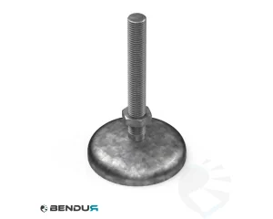 LEVELING FOOT - BELL FOOT BASE & FULLY THREADED ZPS SPINDLE - &Oslash;90