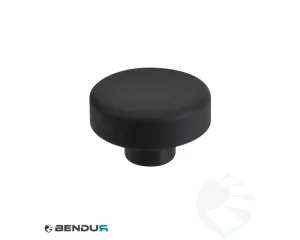 Kunststof ronde knop &Oslash;50 met draadinsert - zwart