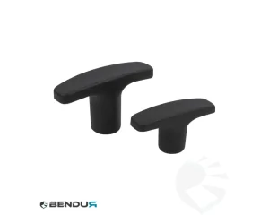 Kunststof T-grip met draadinsert - zwart