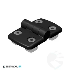 Plastic combi hinge none-detachable 40 + assembly set - slot 10 | 40x40