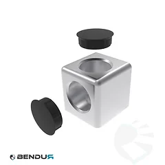 Aluminium kubus-verbinder 2D BSB - sleuf 10 | 40x40