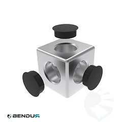Aluminium kubus-verbinder 3D BSB - sleuf 10 | 50x50