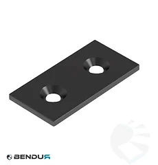 Steel connecting plate - black powder coated | 40x80 - 2x cs M8