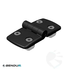 Plastic combi hinge none-detachable 45 + assembly set - slot 10 | 45x60