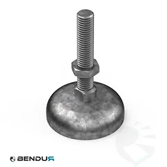LEVELING FOOT - BELL FOOT BASE & FULLY THREADED ZPS SPINDLE - &Oslash;60 | M12x88