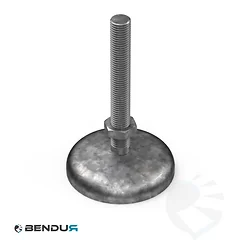 LEVELING FOOT - BELL FOOT BASE & FULLY THREADED ZPS SPINDLE - &Oslash;90