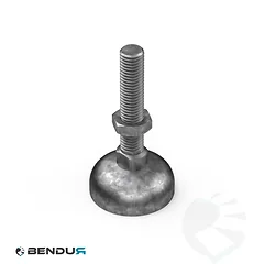LEVELING FOOT - BELL FOOT BASE & FULLY THREADED ZPS SPINDLE - &Oslash;45